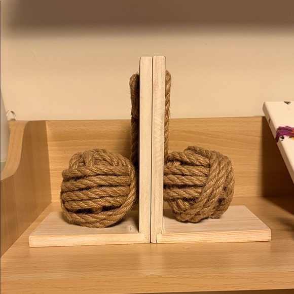 Other - Wooden Rope Knot Bookends (Set of 2)